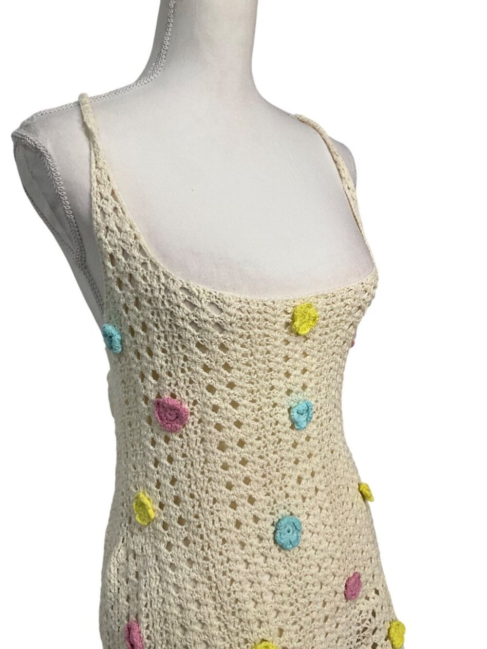 PQ Swim Zoie Flower Cover-up Mini Dress in Floret XS Small New Womens Crochet - Picture 5 of 16